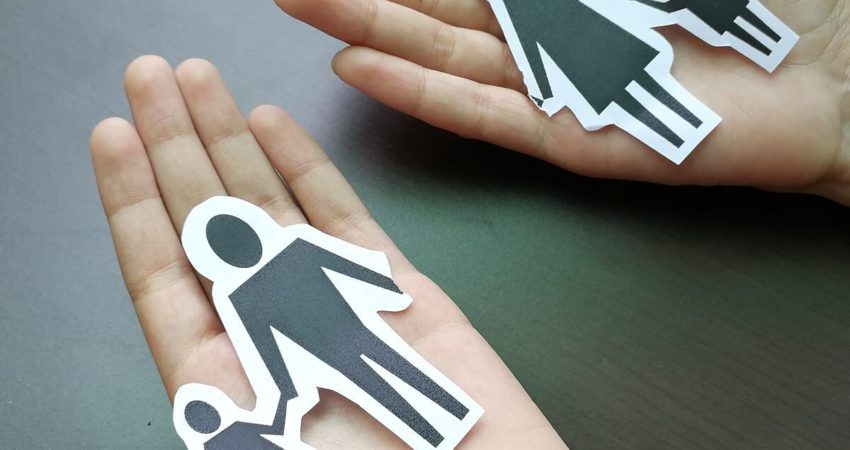 Cutouts of a woman and a child