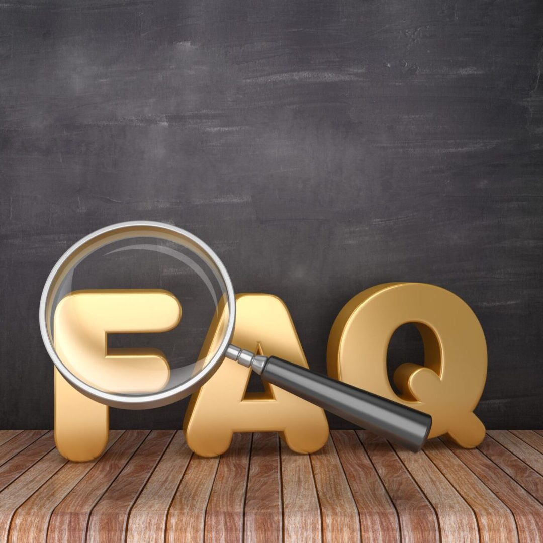 FAQ letters and a magnifying glass