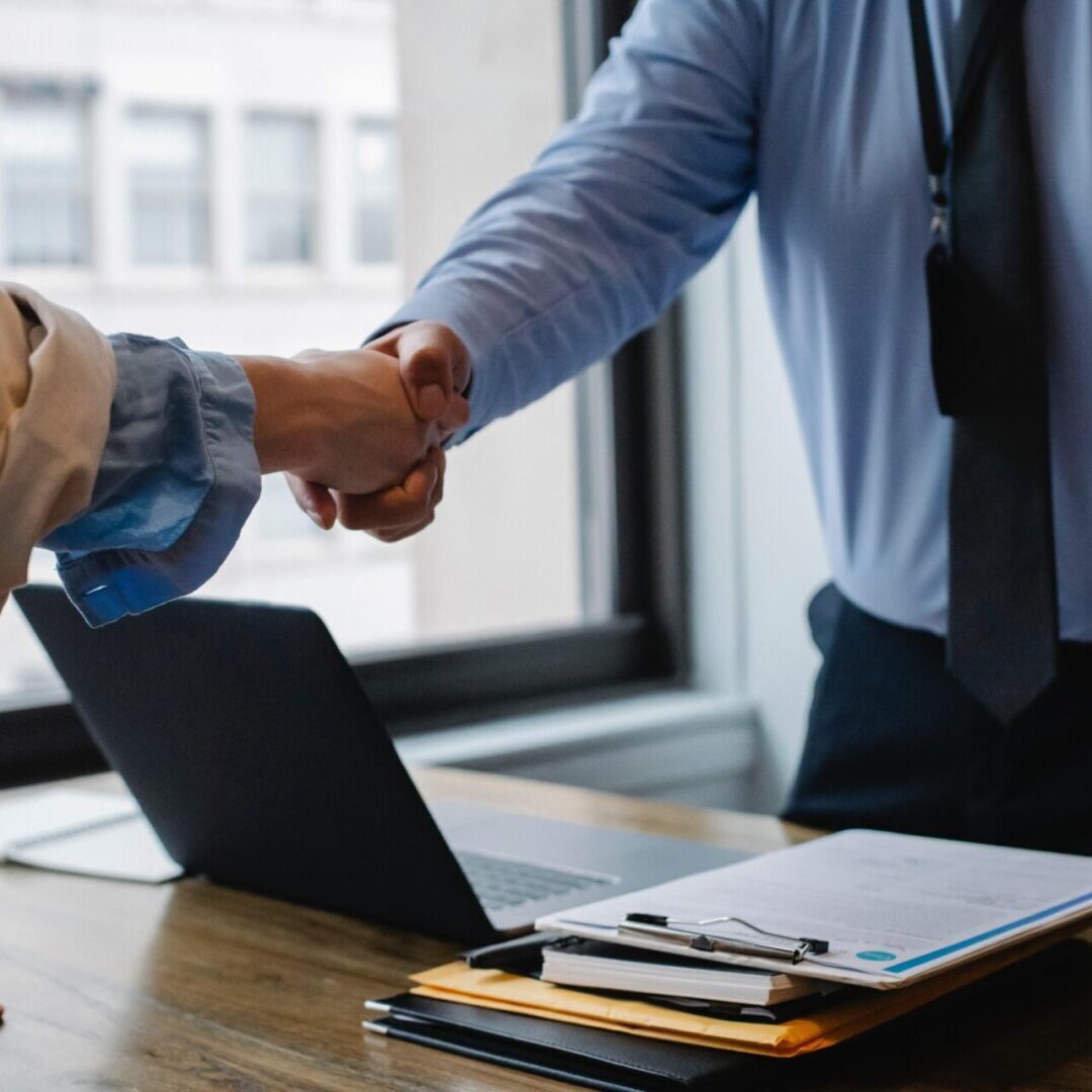 Two people shaking hands