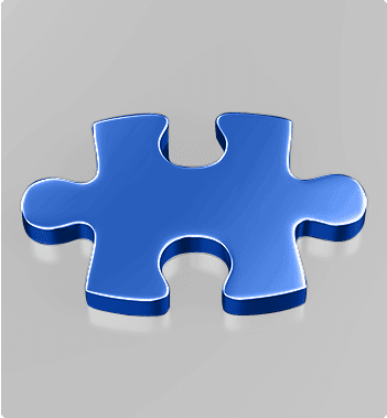 A blue puzzle piece